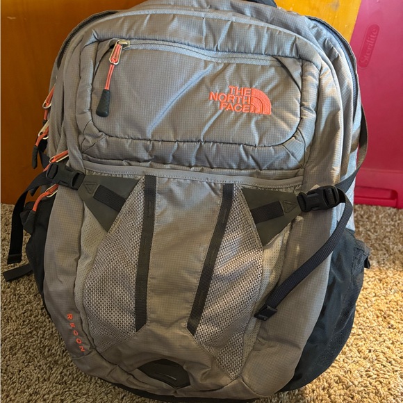 The North Face Gray and Pink Backpack - Picture 1 of 1